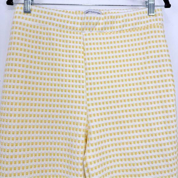 Urban Outfitters Yellow White Texture Checked Pattern Flare Leg Retro Pants - Picture 7 of 13
